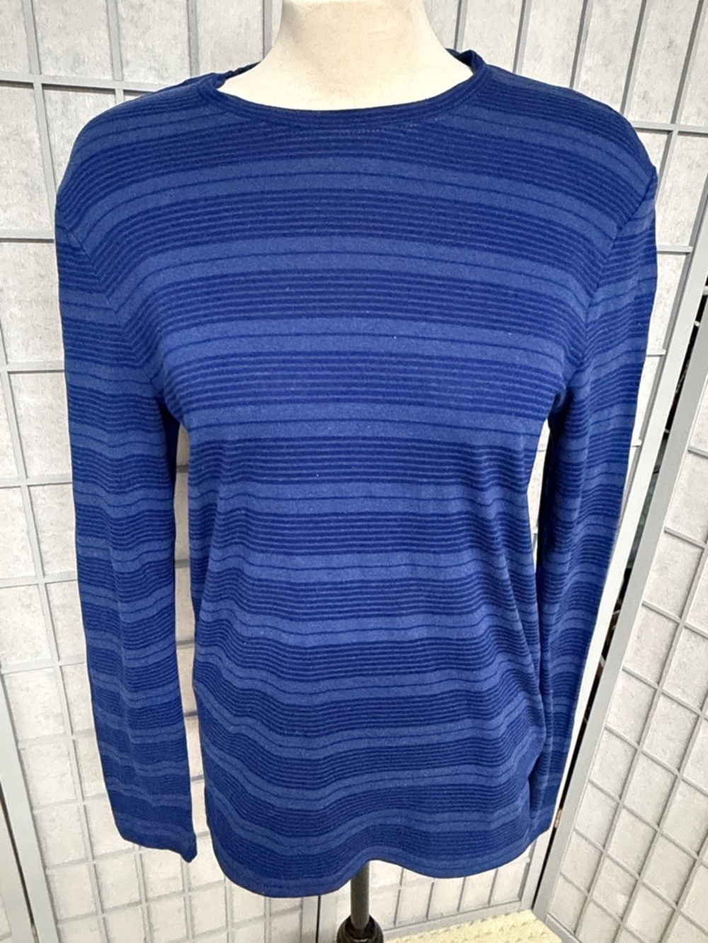 Tristan Navy/Royal Blue Striped Long Sleeve Tee